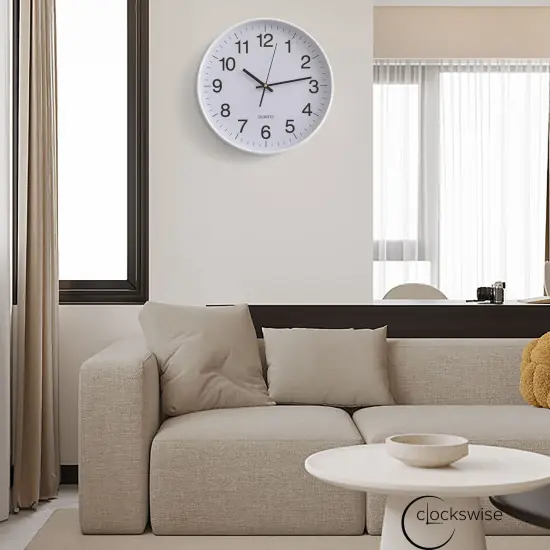 Clockswise Black Analog Clock &ndash; Silent, Non-Ticking for Wall, Office Desk, Table and Shelf, Battery-Operated Perfect for Home Office, Farmhouse Kitchen Decor, Bathroom, School and Bedroom Decor {4}
