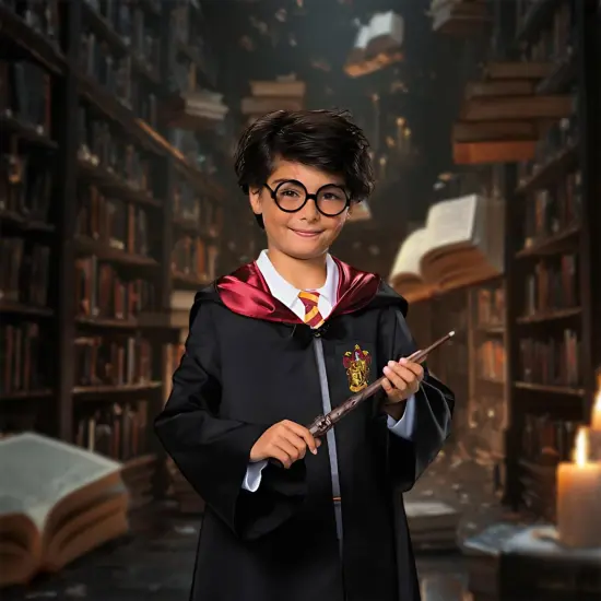 Harry Potter Glasses and Wand Costume Prop Accessory Kit {3}