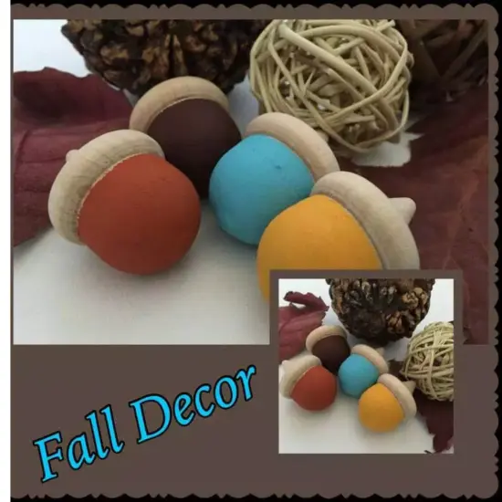 Kitcheniva 25 Pcs Natural Wooden Acorns Waldorf Fall Decor DIY {6}