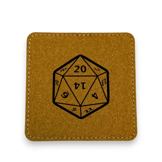 Coaster - D20 - SET OF 2 - Leather or Stitched Cork Stitched Cork/Black {1}