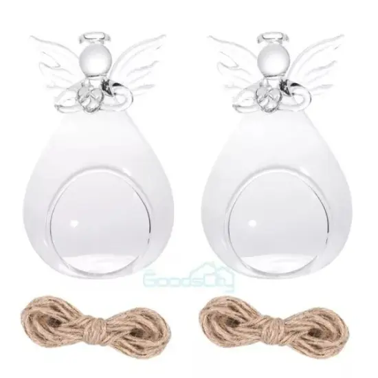 2 Flower Hanging Vase Glass Planter Plant Terrarium Container Home Wedding Decor {1}