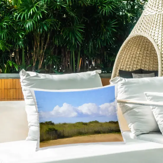 Coastal Countryside View Design by GraffiTee Studios Outdoor Printed Pillow  {2}