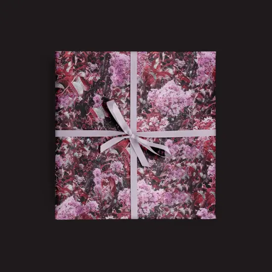 Pink Tropical Floral Gift Wrap {1}