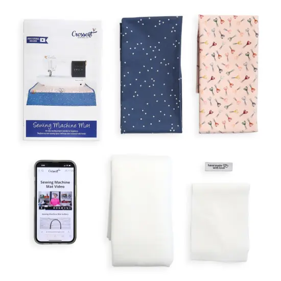 Crosscut Sewing Co.&reg; Sewing Machine Mat Sewing Project Kit for Beginners with Fabric, Instructions and Video Scissors {5}