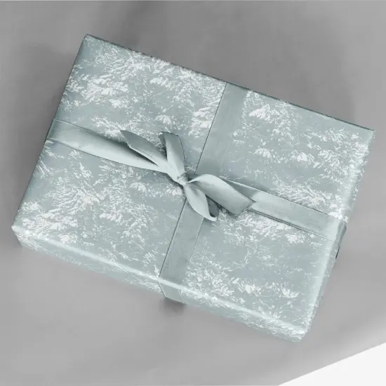 Pale Blue Holiday Trees Gift Wrap {1}