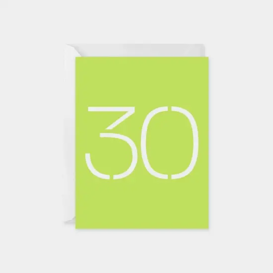 Age 30 Stencil Number Birthday Card {1}