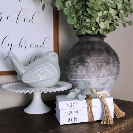 White Decorative Faux Books - Farmhouse Coffee Table and Shelf D&eacute;cor {4}