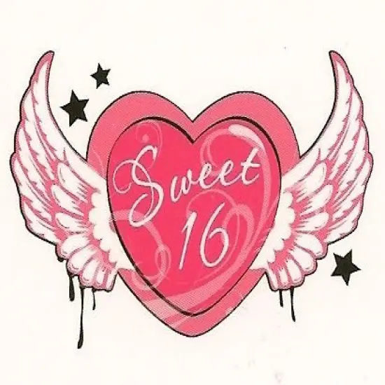 Sweet 16 Winged Heart ~ Edible Cake Topper {1}