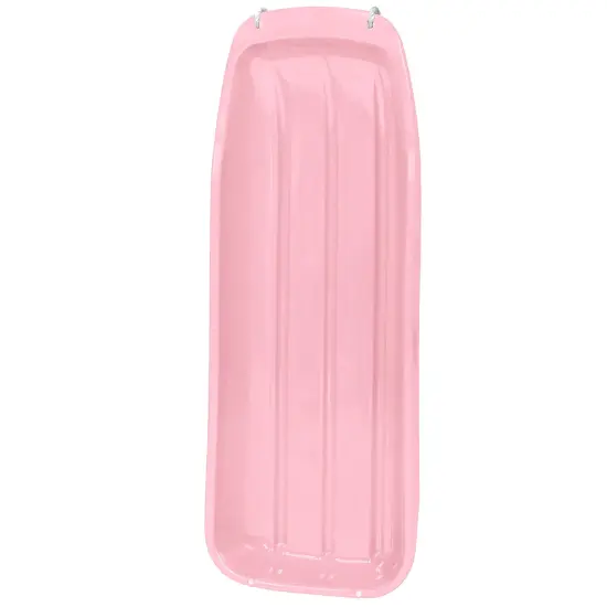 Best Choice Products 48in Kids Outdoor Plastic Sport Toboggan Winter Snow Sled Board Toy w/ Pull Rope Light Pink {3}