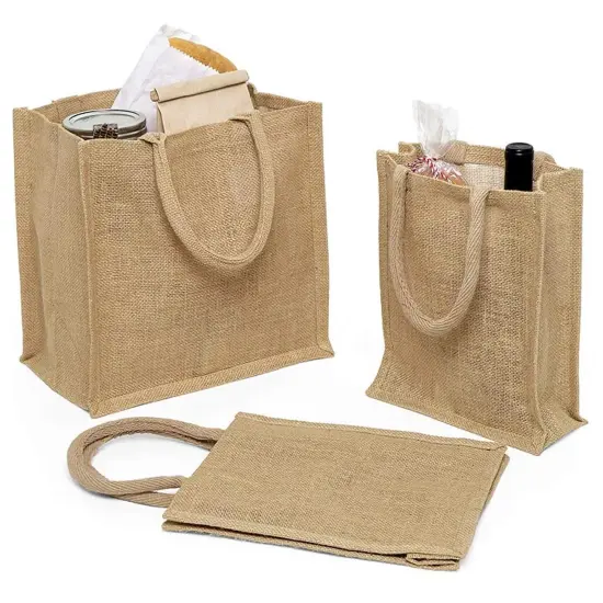 Jute Shopping Bag 9" x 4" x 11" Eco-Friendly and Practical {5}
