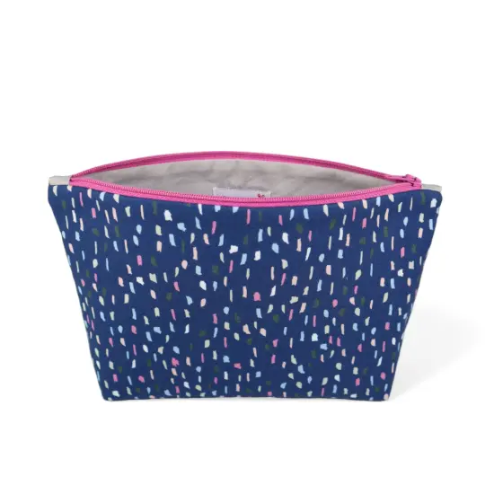 Crosscut Sewing Co.&reg; Zipper Pouch Sewing Project Kit for Beginners with Fabric, Instructions and Video Navy rain {5}