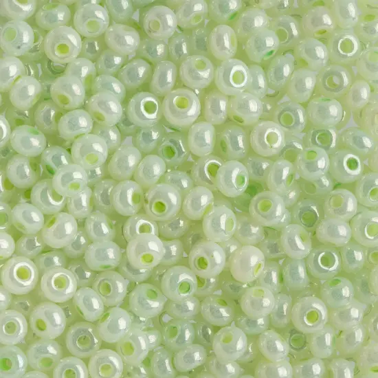 John Bead 6/0 Czech Glass Seed Beads, 100g Green Ceylon {1}