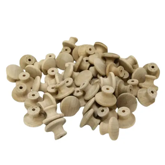 Kitcheniva 1-1/4" Mushroom Birch Wood Drawer Knob Pull Handle Knobs Crafts DIY {2}