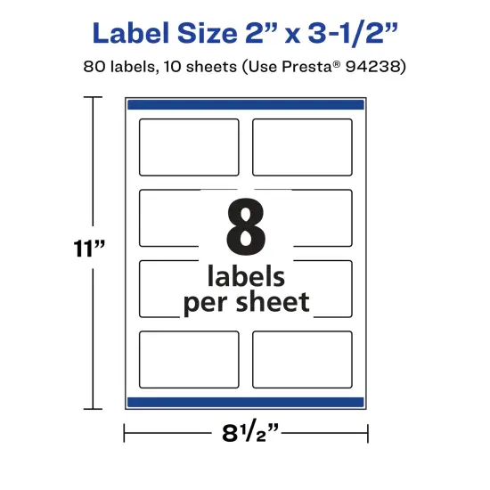 Avery Glossy Clear Rectangle Labels with Sure Feed, 2" x 3.5" {5}