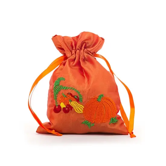 Pumpkin Taffeta Bag 5" x 6.5" Stylish and Durable {4}