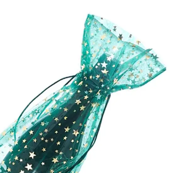 Charming Star Print Wine Bags Organza Design 6.5" x 15" {5}