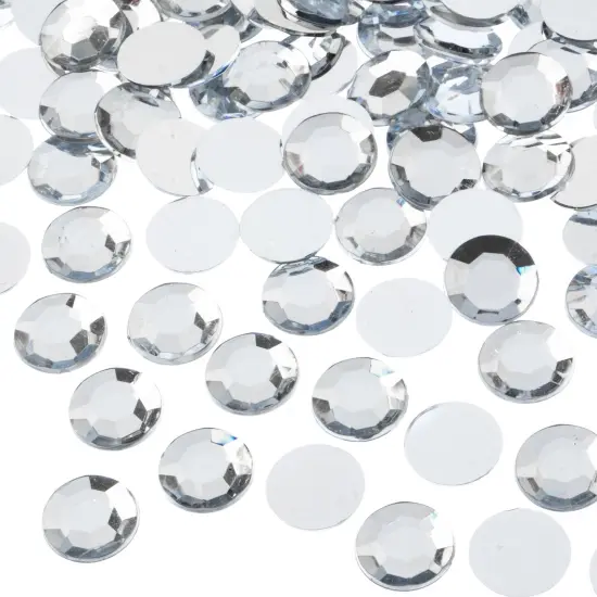 John Bead 12mm (SS50) Round Acrylic Flat Back Rhinestones, 400pcs Crystal {1}