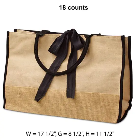 Jute Blend Tote Bag 17.5" x 8.5" x 11.5" Stylish and Eco-Friendly {1}