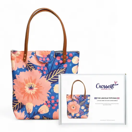 Crosscut Sewing Co.&reg; Lincoln Tote Sewing Kit - Beginner Sewing Project Kit Dahlia blue {1}