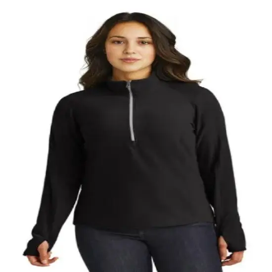 Port Authority&reg; Women's Microfleece Half Zip Pullover Pearl Grey {3}