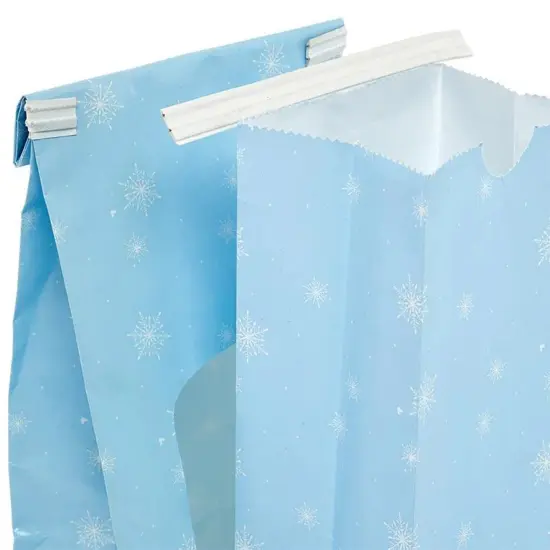3 3/8&rdquo; x 2 1/2&rdquo; x 7 3/4&rdquo; Snowflake Tin Tie Bags for Holiday Gifts {3}