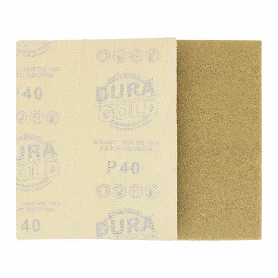 40 Grit - 1/4 Sheet Hook & Loop Sandpaper 5.5" x 4.5" - For Automotive & Wookworking Palm Sanders - Box of 16 {4}