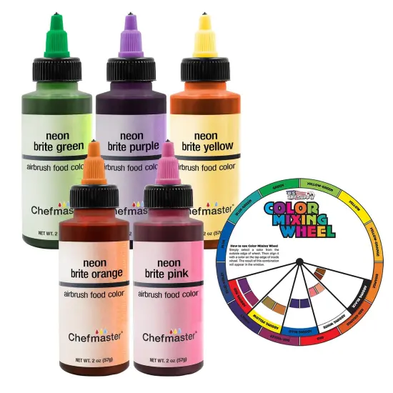 U.S. Cake Supply by Chefmaster 5 Color Neon 2-Ounce Cake Color Kit {1}