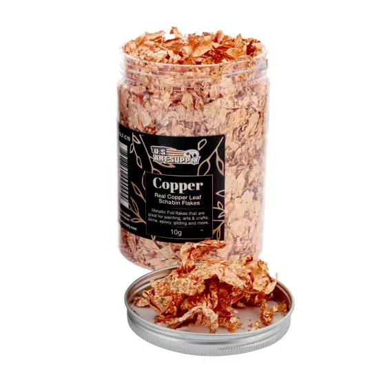 Metallic Foil Schabin Gilding Flakes, Imitation Copper 10 Gram Bottle - Metal Leaf Foil Flakes for Resin, Nails, Crafts, Painting, Jewelry, Slime, Arts and Crafts {6}