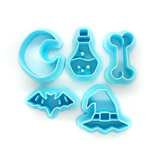Halloween Clay Cutter Bundle, 5 pcs, Witch Hat Bat Moon, Adorabilities {1}
