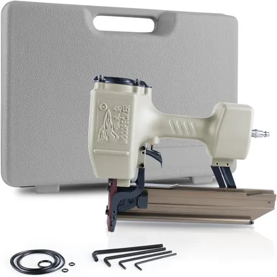 Woodpecker 16-Gauge 7/16-Inch Medium Crown Construction Stapler, Fits 1-Inch to 2-Inch Length Staples, Pneumatic Heavy Duty Wide Crown Stapler Gun {1}