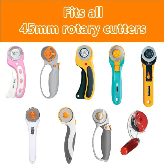 Titanium Coated 45mm Rotary Cutter Blades 15 Pack Fits Olfa, Fiskars, Replacement Rotary Blade for Arts Crafts Quilting Scrapbooking Sewing, Sharp and Durable {3}