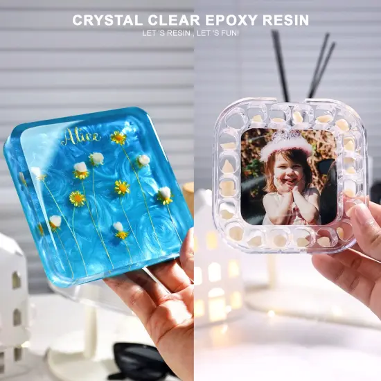 LET'S RESIN Crystal Clear Epoxy Resin, 32oz Bubbles Free Epoxy Resin, Table Top & Bar Top Casting Resin, Clear Epoxy Resin for Art Crafts {5}
