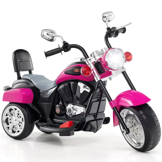 Costway 3 Wheel Kids Ride On Motorcycle 6V Battery Powered Electric Toy Blue/Pink/White/Red {11}