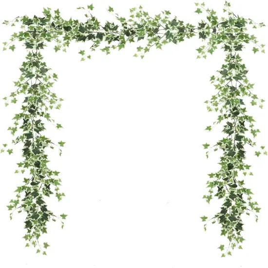 Ivy Vines,71 Inch 2 Pcs, Fake Ivy Vines Garland, Green and White Vine, Faux Ivy, Vines for Bedroom,Wall Decorations Vine,Garden Party Decorations Ivy, Wedding Decor Vine {1}