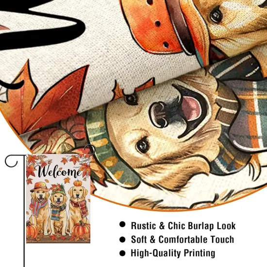 Welcome Fall Golden Retriever Dog Yard Flag(Fall Dogs) {2}