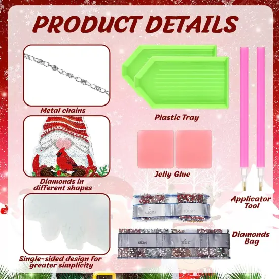 3 Pcs Christmas Diamond Painting Hanging Sign {2}