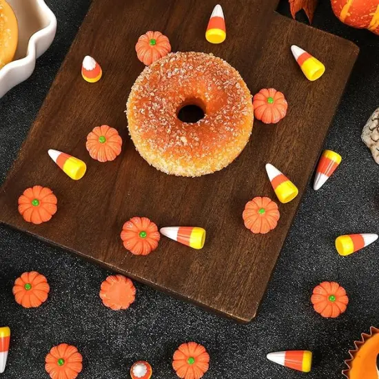 80Pcs Fake Pumpkin Candy Corn Mini Resin Charms {4}