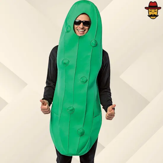 Adult Pickle Costume Funny Green Food Tunic Halloween Party Outfit {2}