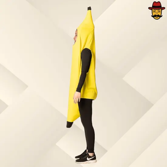 Adult Banana Over the Head Costume Funny Fruit Tunic One Size Halloween Party Outfit {4}