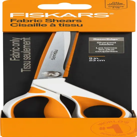 Fiskars RazorEdge Softgrip Fabric Scissors 9"-Orange {1}