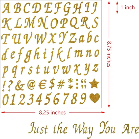 800 Pieces 10 Sheets Glitter Alphabet Letter Stickers {2}