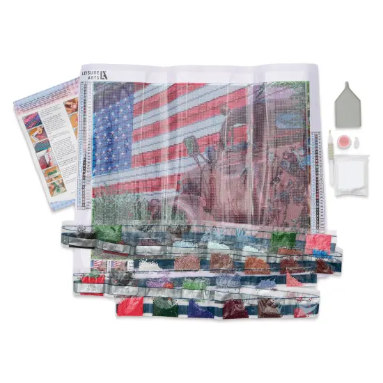 Leisure Arts Diamond Painting Kit - Patriotic Truck {1}
