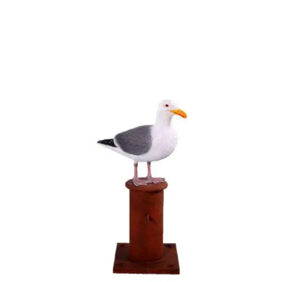 Seagull On Post Life Size Statue {1}