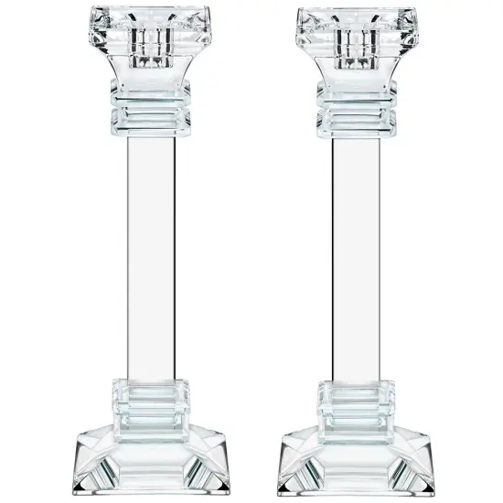 Set of Two Crystal Taper Candlesticks {1}