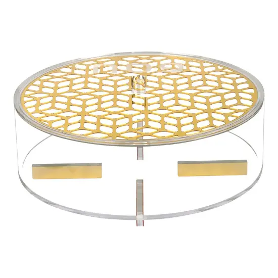 Lucite UCILaser Cut Round Matzah Box Silver {1}