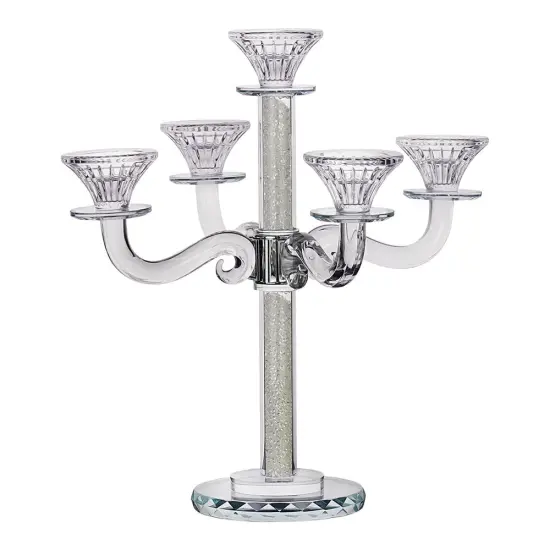 Crystal Candelabra 5 Arms with Crushed Inner Gemstones {1}