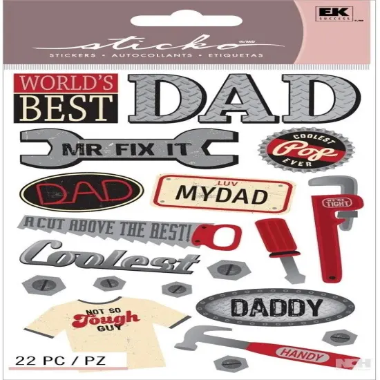 Sticko Fix It Dad Metallic Foil Stickers {1}