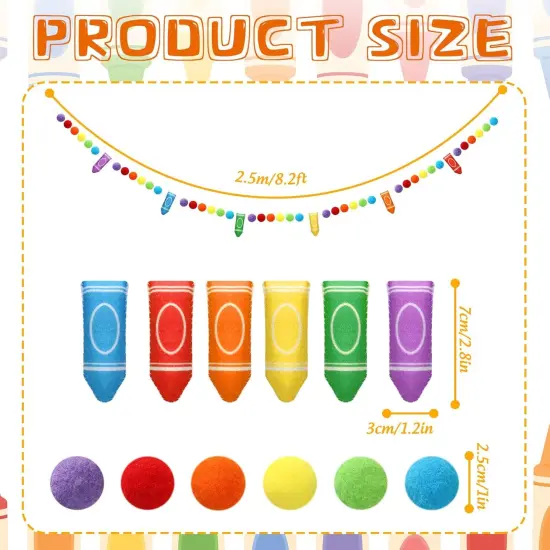Back to School Felt Banner Colorful Pompom Ball Garland {2}