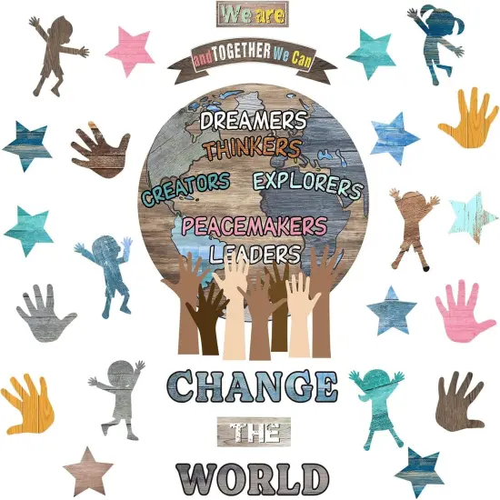 88 Pieces One World Together Classroom Decorations {1}