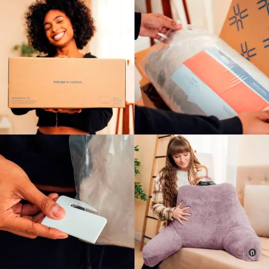 Nestl Fur Reading Pillow with Laptop Lap Desk Dusty Purple {4}